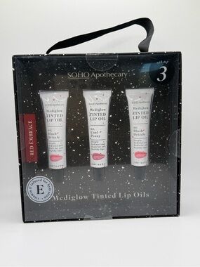 SOHO Apothecary Mediglow Tinted Lip Oils Gift Set 3-Piece | New